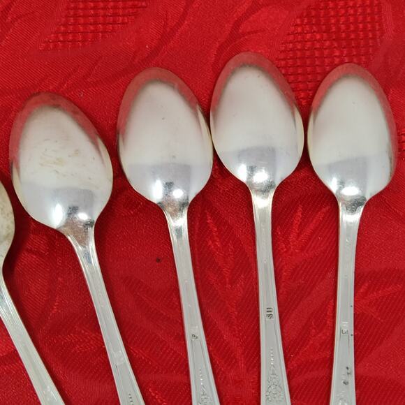8X Tsp COTILLION Rogers Vintage Silverplate Flatware IS Teaspoons - Picture 11 of 13